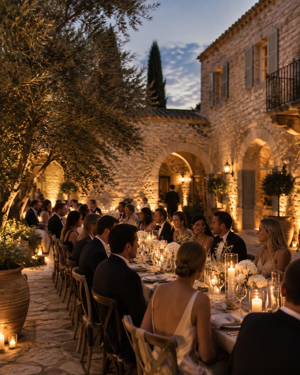 Candlelit celebration at a Cyprus stone villa